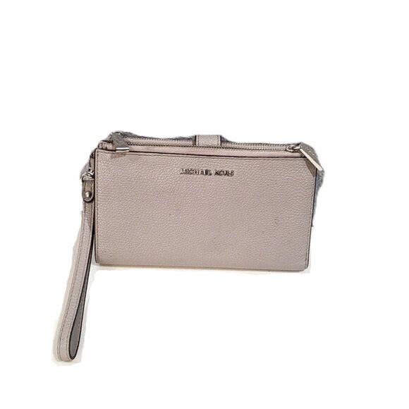 Michael Kors Adele Double Zip Wristlet Wallet 32T8TFDW4L Purse Truffle Leather - Picture 12 of 13